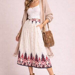 Anthropologie Ranna Gill pleated midi skirt